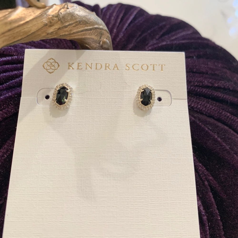 Black Onyx & Rhinestone Kendra Scott Earrings